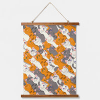 Motif en diagonale du chat noir blanc gingembre