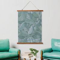 Motif feuille d'acanthe bleu sarcelle de William M