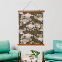 Motif floral Art nouveau vintage avec chauve-souri