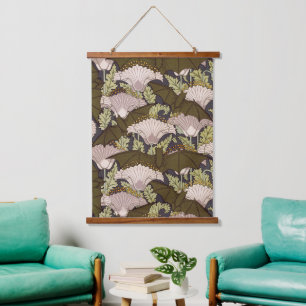 Tapisserie Suspendue Motif floral Art nouveau vintage avec chauve-souri