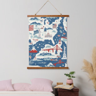 Tapisserie Suspendue Motif historique vintage-américain (2)