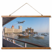 Mumbai Harbor Hanging Wall Scroll  91x66cm