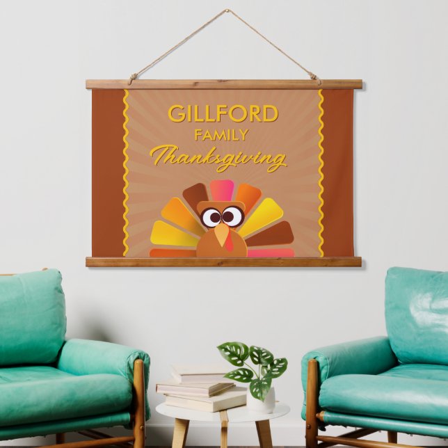 Tapisserie Suspendue Mur personnalisé Thanksgiving familial (Salon)