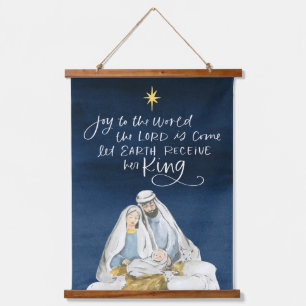 Tapisserie Suspendue Nativité Joy Aquarelle Noël religieux