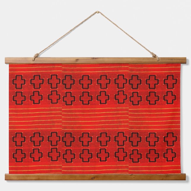 Tapisserie Suspendue Navajo de tissage tribal amérindien du sud-ouest (Devant)