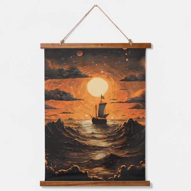 Tapisserie Suspendue Navire naviguant la nuit (Recto)