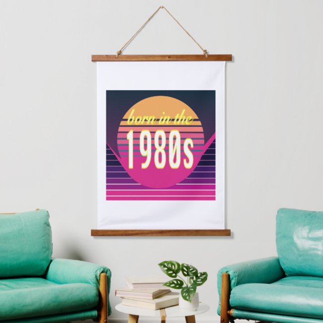 Tapisserie Suspendue Né dans les années 1980, Millennials, Gen X, année (Salon)