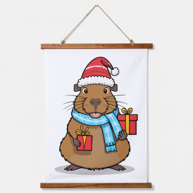 Tapisserie Suspendue Noël Capybara (Recto)