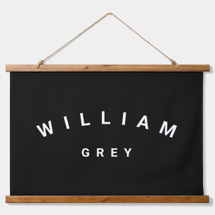 Tapisserie Suspendue Nom minimaliste noir/blanc Décor de pépinière