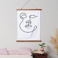 Non-dit – Art abstrait minimaliste du visage en un
