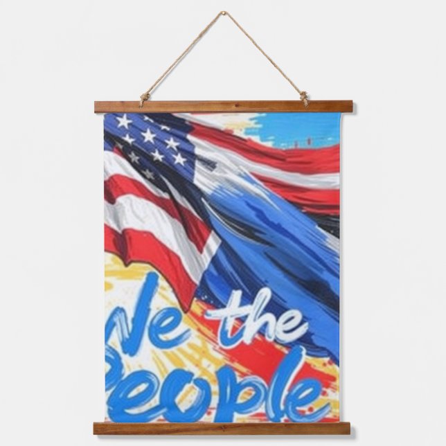 Tapisserie Suspendue Nous Le Peuple | Drapeau américain Brusch Patrioti (Recto)