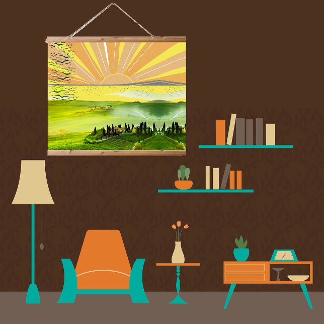 Tapisserie Suspendue Nouveau jour avec Sunrise Scenery Citation Inspira (Créateur téléchargé)