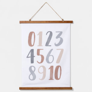 Tapisserie Suspendue Numéros neutres Boho Kids Décor Chambre