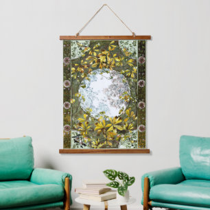 Tapisserie Suspendue Oiseaux et fleurs Art Nouveau vintages