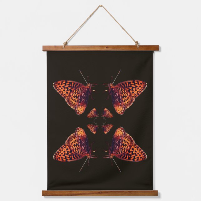 Tapisserie Suspendue Orange Butterfly Nature Abstract (Recto)