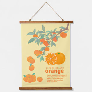 Tapisserie Suspendue Orange Fruit Éducatif Alimentation Saine Cuisine