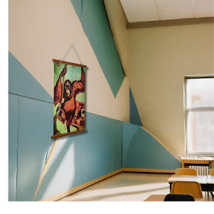 Tapisserie Suspendue orangs-outans vintages sur un arbre -