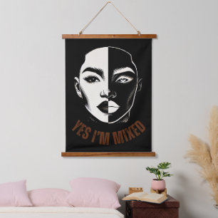 Tapisserie Suspendue OUI, JE SUIS MIXTE - Fractionné Face Mur Tapisseri
