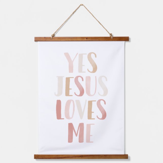 Tapisserie Suspendue Oui Jésus M'Aime Pink Girl Décor (Recto)