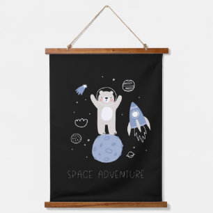 Tapisserie Suspendue Ours De Cartoon Mignonne Dans L'Espace