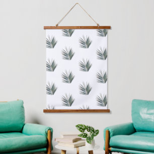 Tapisserie Suspendue Pale Pastel Green Palm Tree Leaf Motif
