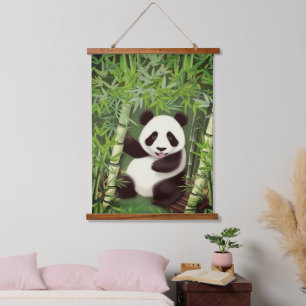Tapisserie Suspendue Panda Cute Dans La Forêt De Bambou Suspendu La Tap