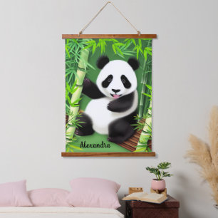 Tapisserie Suspendue Panda Cute Dans La Forêt De Bambou Suspendu La Tap