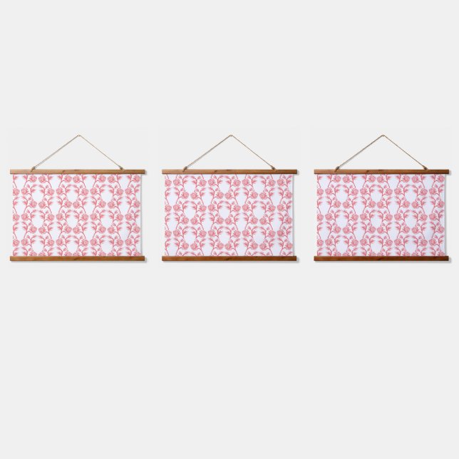 Tapisserie Suspendue Papier d'emballage rouge et rose avec une répétiti (Tripler)