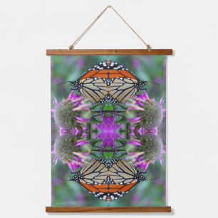 Tapisserie Suspendue Papillon Monarque Sur Fleur Nature Abstraite