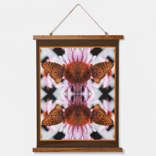 Tapisserie Suspendue Papillon sur coneflower Abstrait