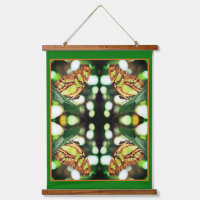 Papillon vert Posant Abstrait