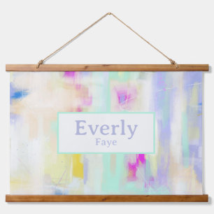 Tapisserie Suspendue Pastel Custom Baby Name Kids Room Wall Art