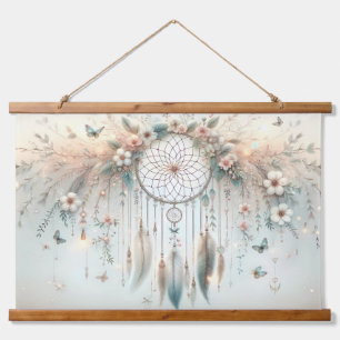 Tapisserie Suspendue Pastel Floral Butterfly Dreamcatcher