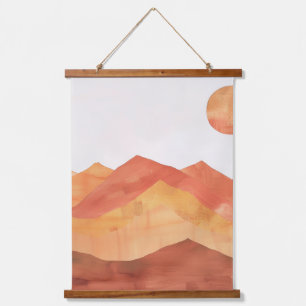 Tapisserie Suspendue Paysage de montagne Abstrait minimaliste Boho
