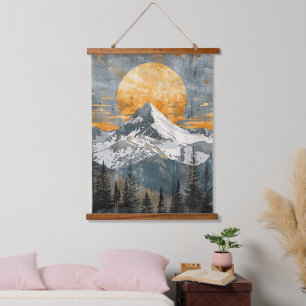 Tapisserie Suspendue Paysage de montagne majestueux - Nature rustique