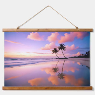 Tapisserie Suspendue Paysage de plage Coucher de soleil tropical Dusk C
