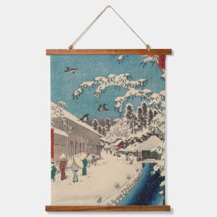 Tapisserie Suspendue Paysage hivernal d'Hiroshige japon ukiyo-e antique