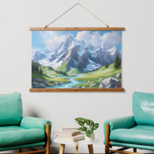 Tapisserie Suspendue Paysage majestueux de montagne Paysage alpin