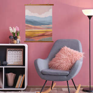 Tapisserie Suspendue Paysage montagnard bohème Rétro Coloré Moderne