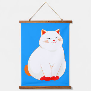 Tapisserie Suspendue Peaches, le Chat Sourire