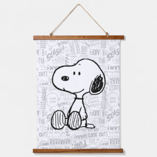 Tapisserie Suspendue PEANUTS Snoopy on Black White Comics