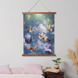 Tapisserie Suspendue Pégase coloré Volant Chevaux Le mythe est réel