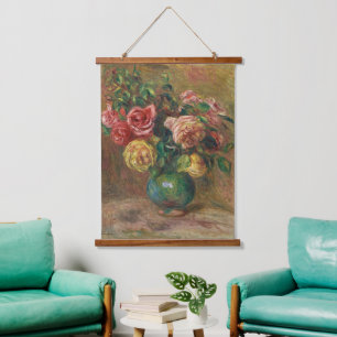 Tapisserie Suspendue Peinture à l'huile florale française vintage de Re