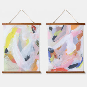 Tapisserie Suspendue Peinture Abstraite Expressive Colorée Art