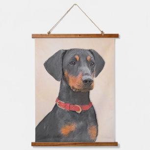 Tapisserie Suspendue Peinture allemande Pinscher peinture art animal or