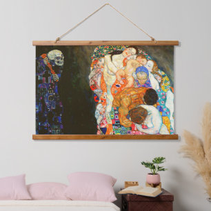 Tapisserie Suspendue Peinture de Gustav Klimt sur Death and Life.