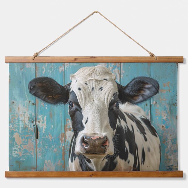 Tapisserie Suspendue Peinture de la ferme de vache laitière de mignonne (Devant)