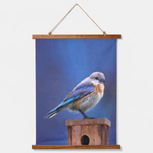 Tapisserie Suspendue Peinture pour oiseaux bleus (femelle) - Art origin