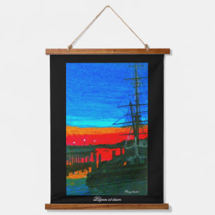 Tapisserie Suspendue Pèlerin à l'aube Dana point port peinture