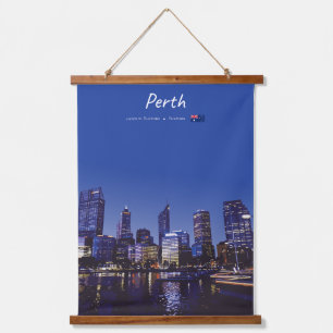 Tapisserie Suspendue Perth, Australie - Ciel de la ville la nuit